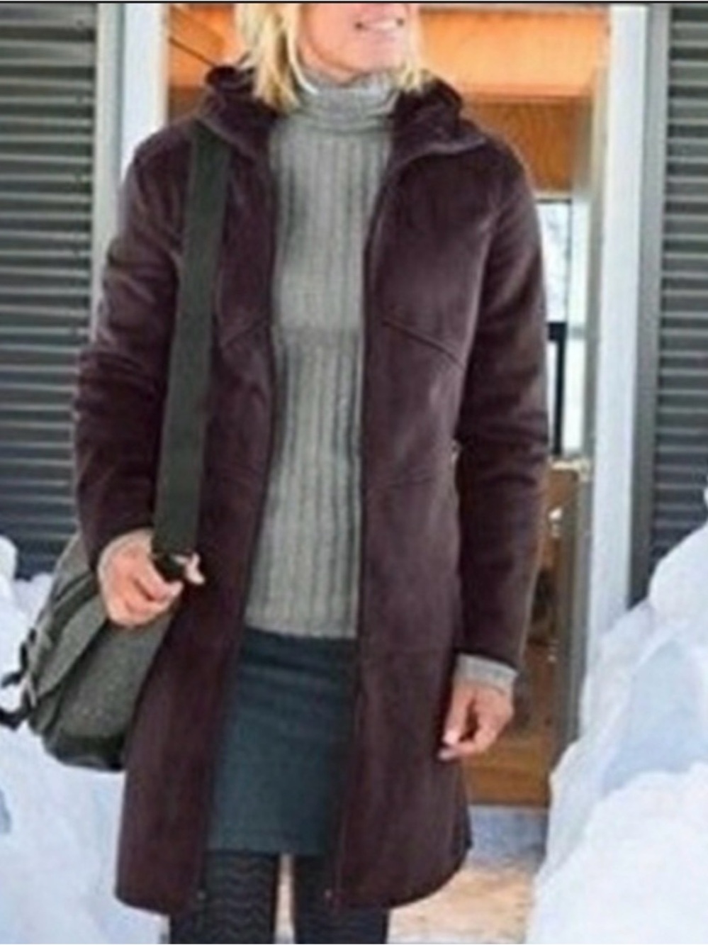 Athleta ‘Minka Plush’ long coat in Gray | Green
